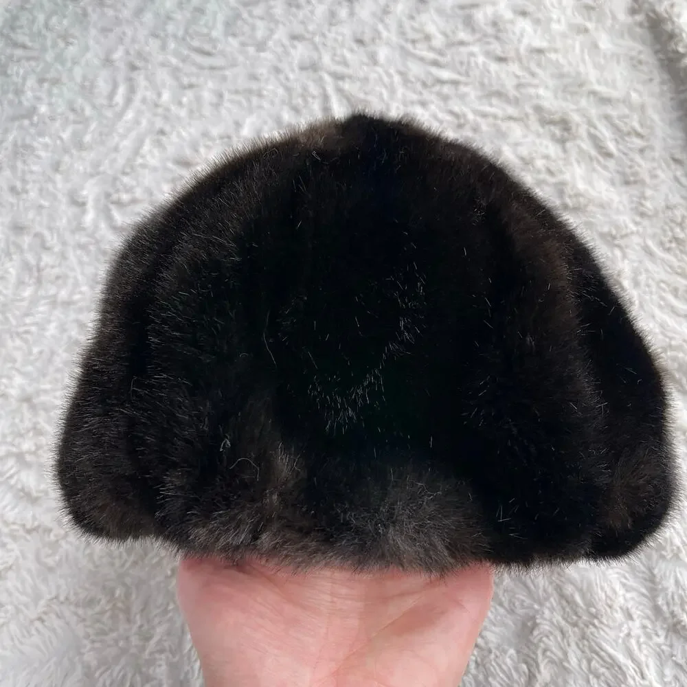 Vintage 60s 70s faux fur brown hat‎ - Picture 3 of 10